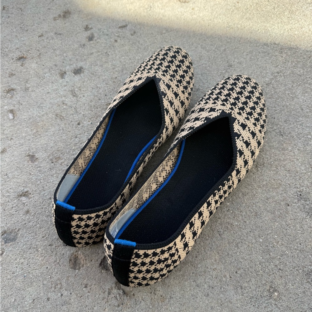 Women’s Black & Tan Houndstooth Slip-On Flats